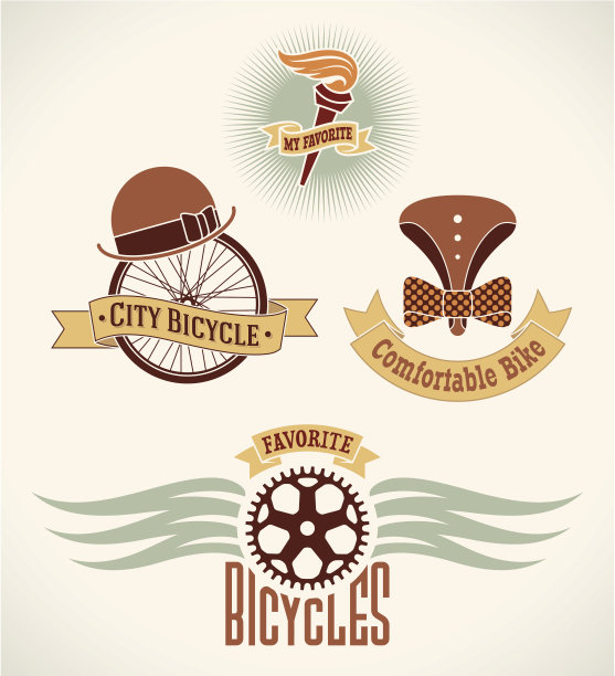 古董自行车标签图片下载