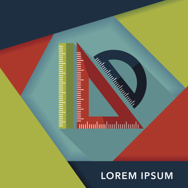 尺平图标与长影子，eps10图片下载