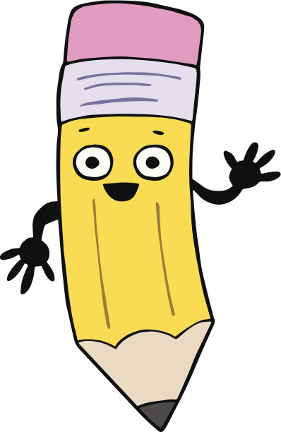 挥动可爱的卡通铅笔图片下载