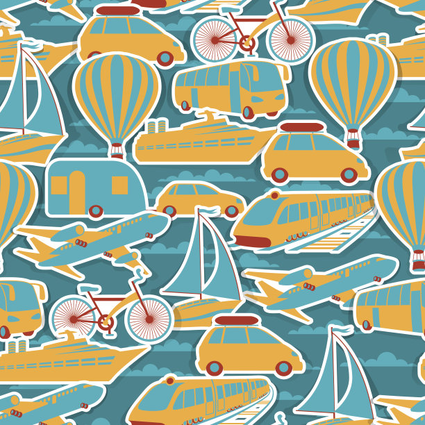 复古无缝旅行模式。图片下载