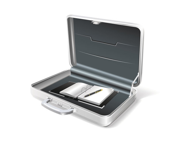 有文件夹和笔的商业案例。图片下载