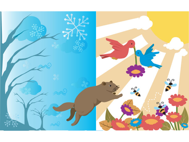 动物从冬天到春天图片下载