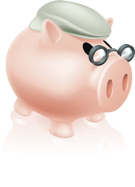 养老金猪储蓄罐图片下载