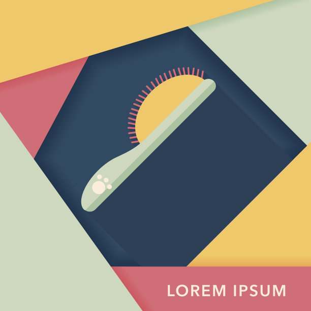 宠物狗刷平图标与长阴影，eps10图片下载