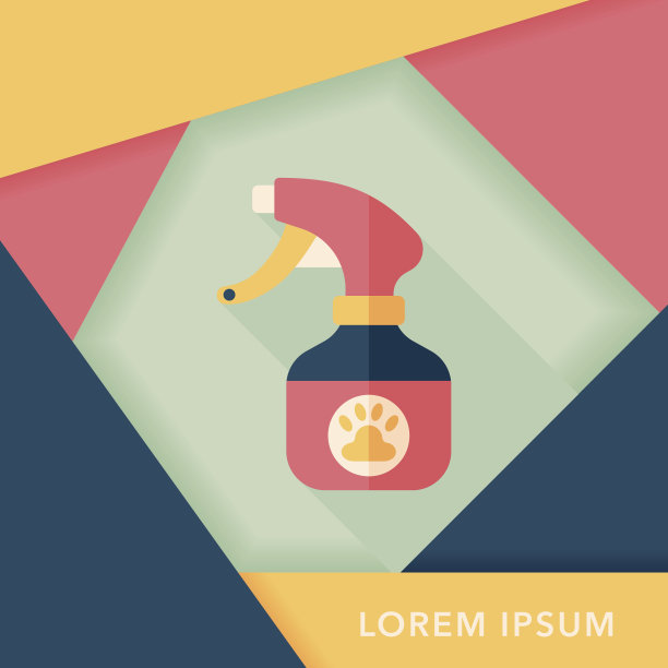 宠物洗发水的图标长阴影，eps10图片下载