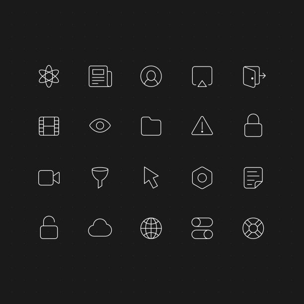 为网页和手机勾勒矢量图标图片下载