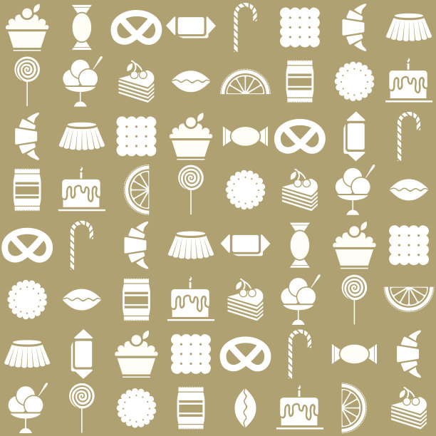 糖果图标集。米色背景图片下载