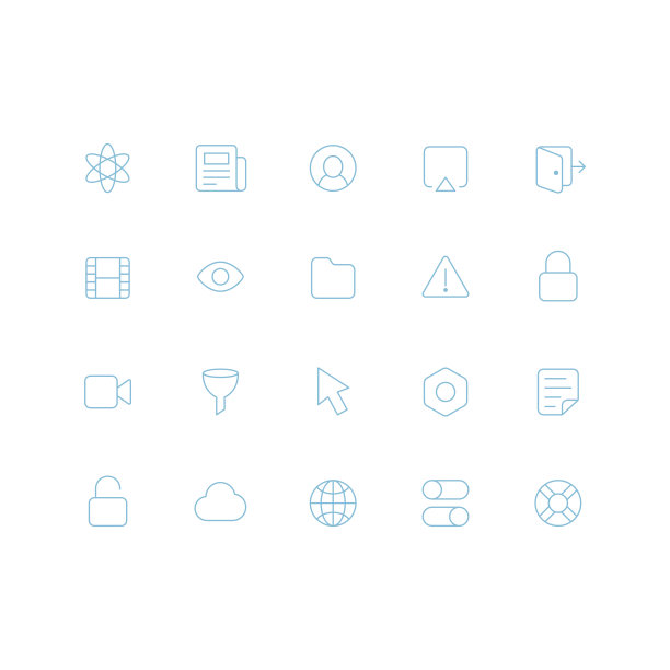 为网页和手机勾勒矢量图标图片下载