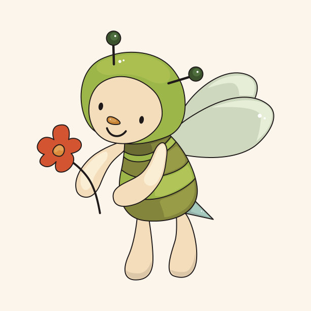 蜜蜂卡通主题元素图片下载