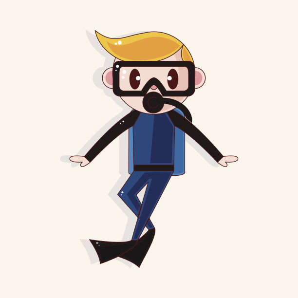 潜水员主题元素图片下载