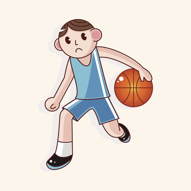 篮球运动员卡通元素向量，eps图片下载