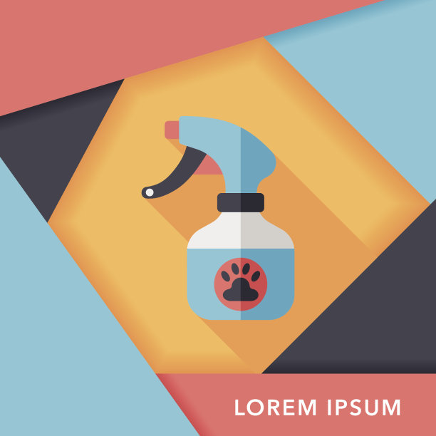 宠物洗发水的图标长阴影，eps10图片下载