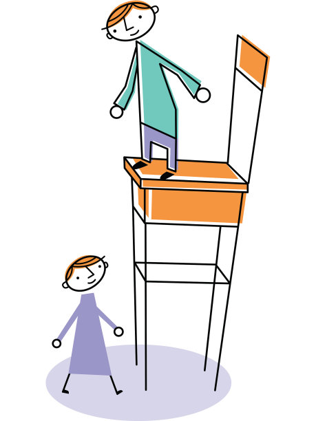 男人坐在高椅子上，下面站着一个人图片下载