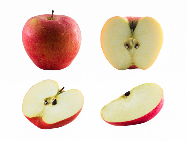 在白色背景上孤立的红苹果。与剪切路径图片下载