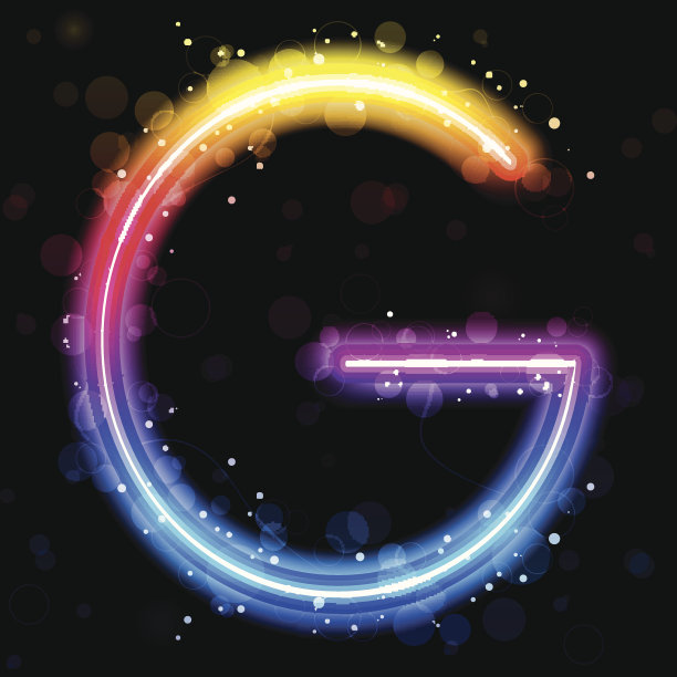 字母彩虹灯闪闪发光图片下载