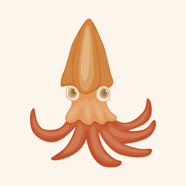 鱿鱼的主题元素图片下载