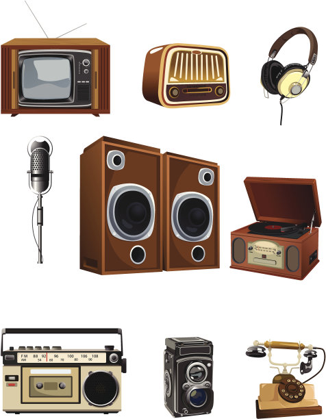 复古媒体图标图片下载