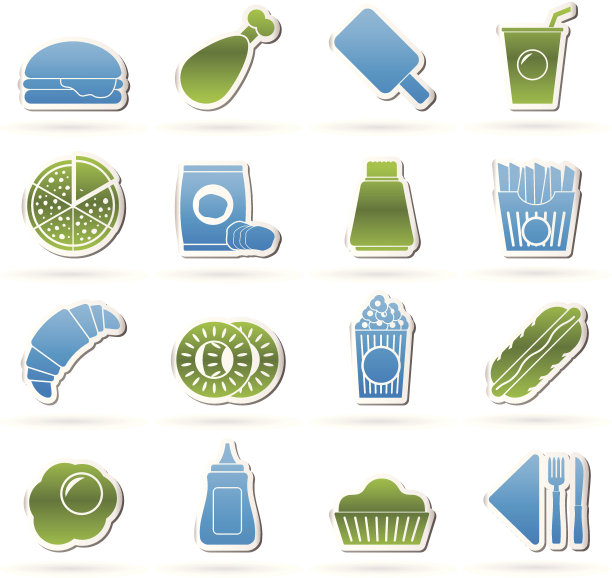 快餐和饮料图标图片下载