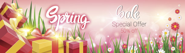 春季特价购物特价假日横幅图片下载