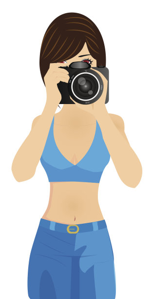 带摄像机矢量的女孩图片下载