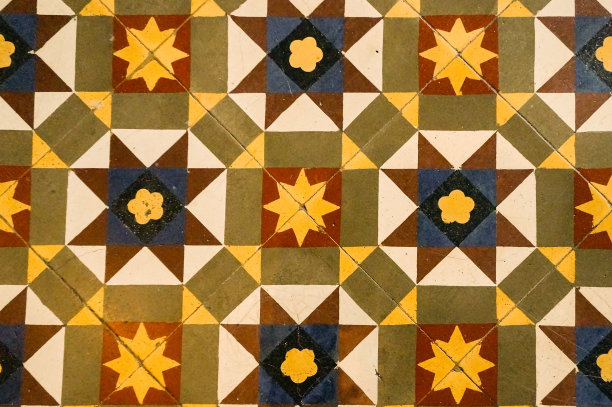 老式陶瓷地砖。特写镜头图片下载