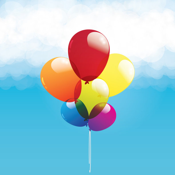 天空中五颜六色的气球图片下载
