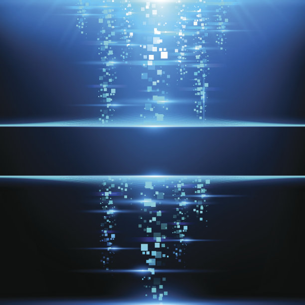 蓝色背景与立方体，粒子图片下载