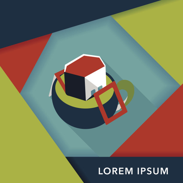 咖啡袋扁平图标与长阴影，eps10图片下载