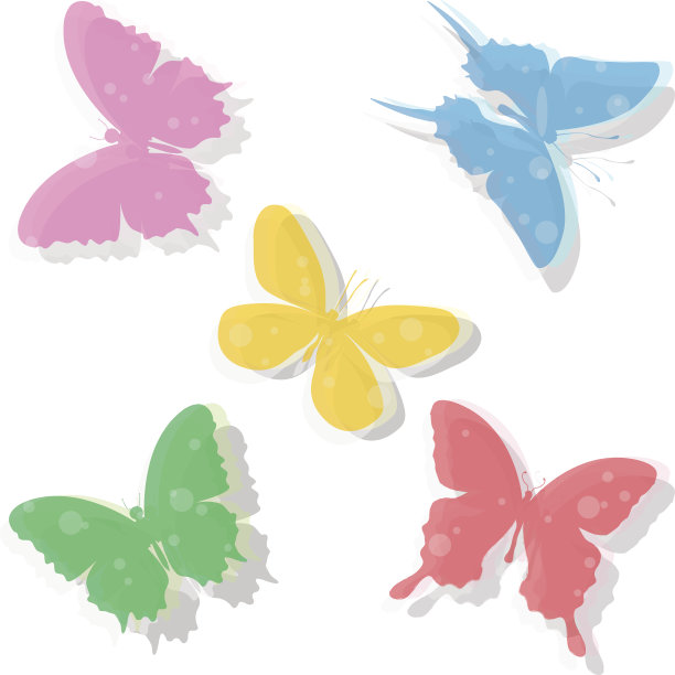 彩色透明蝴蝶图片下载