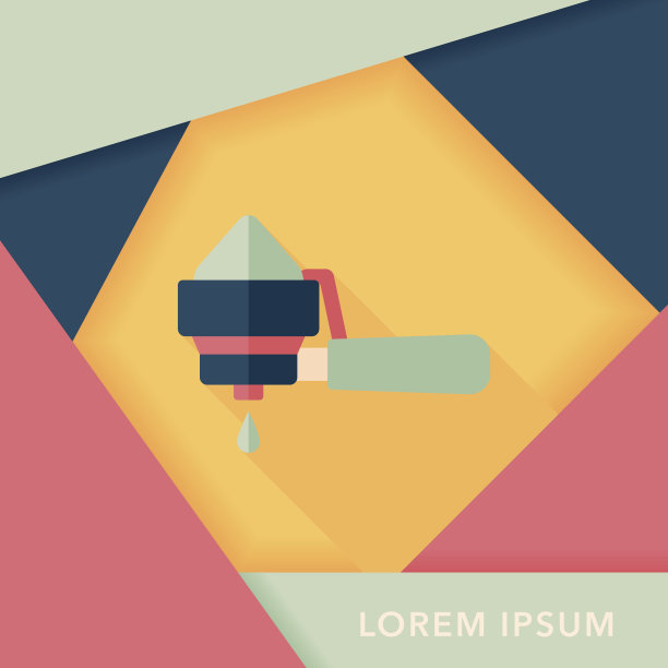 磨咖啡机平面图标与长阴影，eps10图片下载