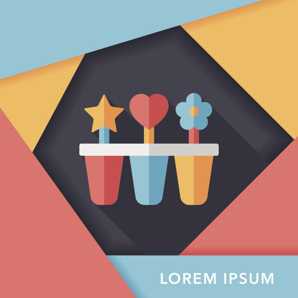 厨房制冰机扁平图标与长影子，eps10图片下载