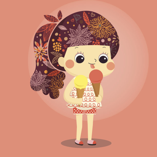 夏季女孩的吉祥物非常适合任何用途。向量EPS10。图片下载