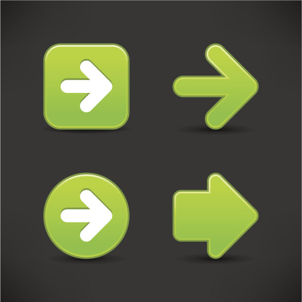 绿色箭头标志圆形图标正方形网络互联网按钮图片下载