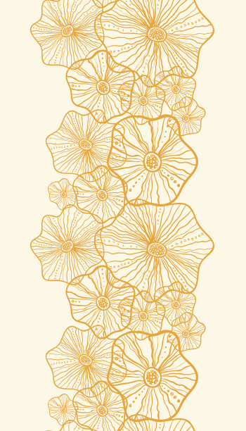 黄色花形垂直无缝图案背景图片下载