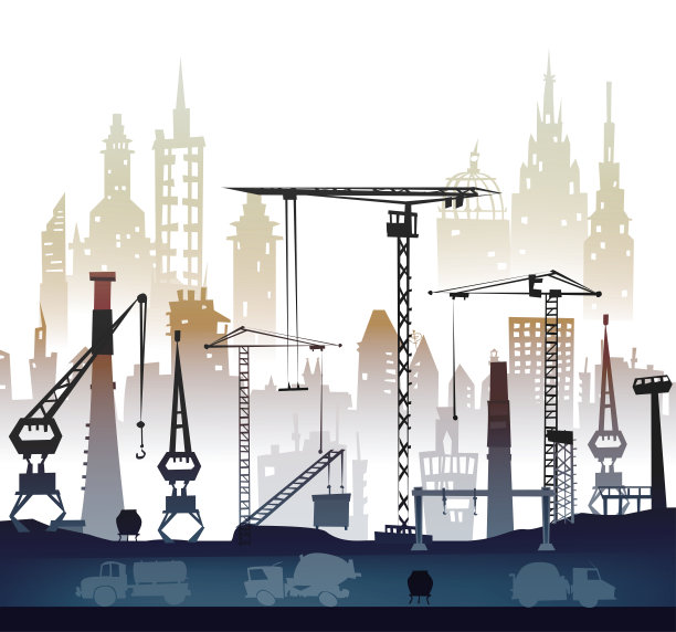 城市和建筑工地用起重机图片下载