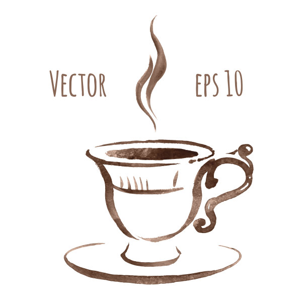 手绘水彩素描。图片下载