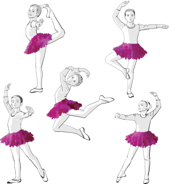 芭蕾舞者，小女孩和孩子们跳舞图片下载