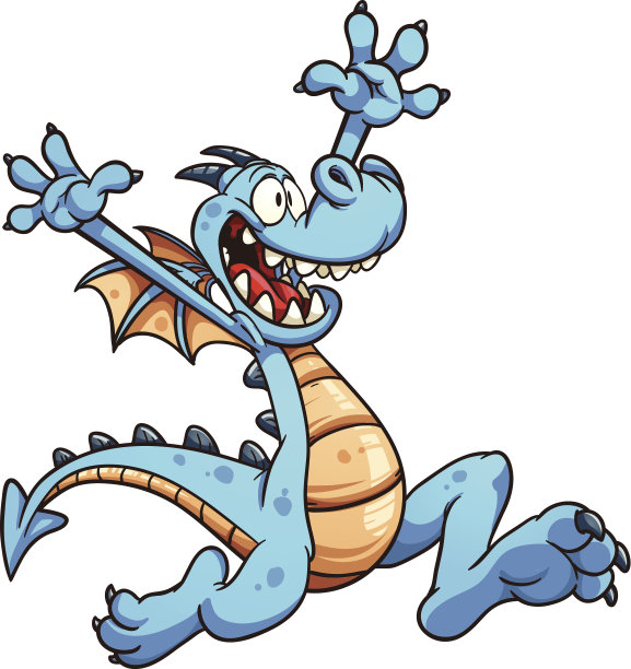 快乐的蓝色的龙图片下载