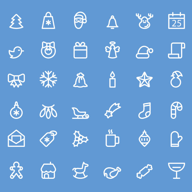 圣诞节的图标。图片下载