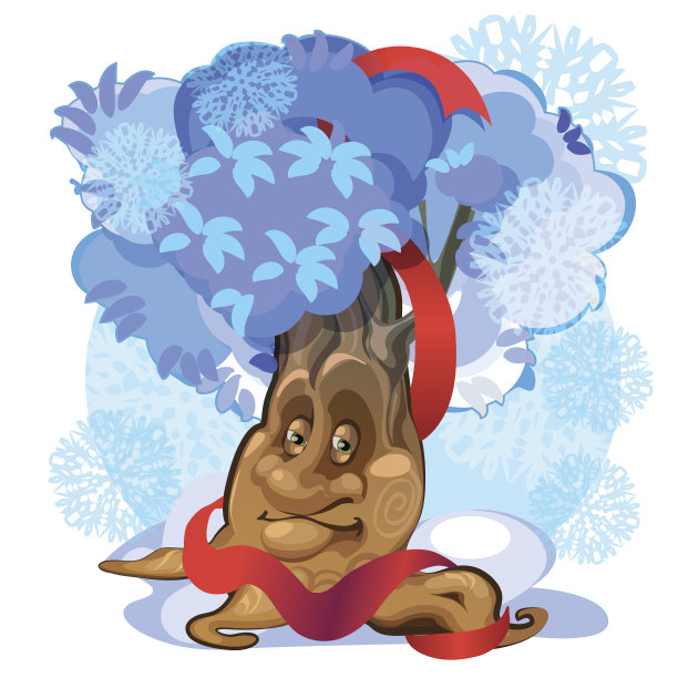 可爱的冬季向量树图片下载