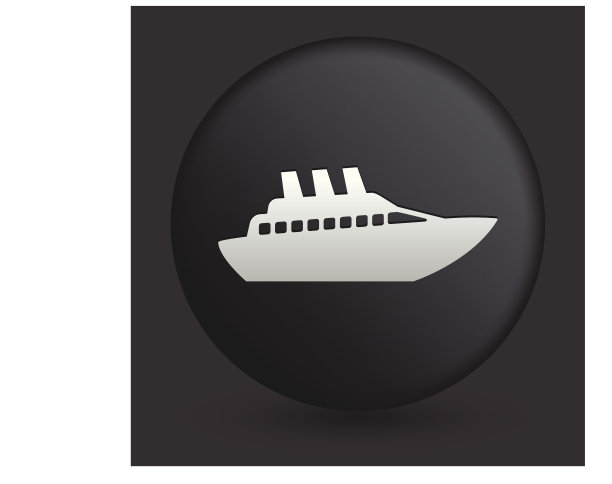 邮轮图标在圆形黑色按钮收集图片下载