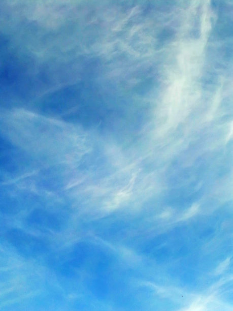 浅蓝色的夜空和白色的羽毛云图片下载