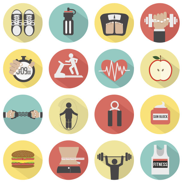 现代平面设计健身图标设置图片下载