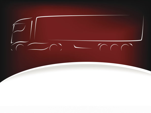 红色背景上的卡车轮廓设计图片下载