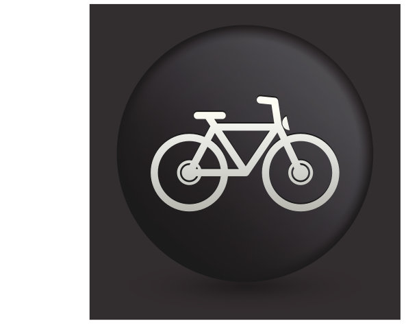 自行车图标在圆形黑色按钮收集图片下载