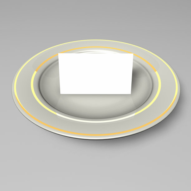 名片放在盘子上图片下载