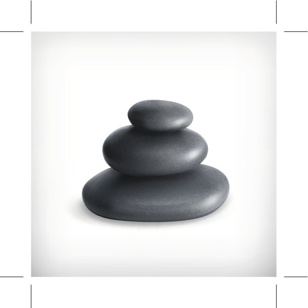 一组三个石头在白色的背景图片下载