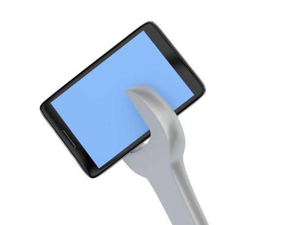 电话维修服务理念。孤立的三维图像图片下载