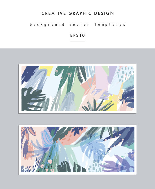 一套创造性的普遍花卉卡在热带风格素材图片