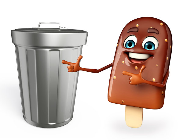 带有垃圾桶的糖果角色图片下载